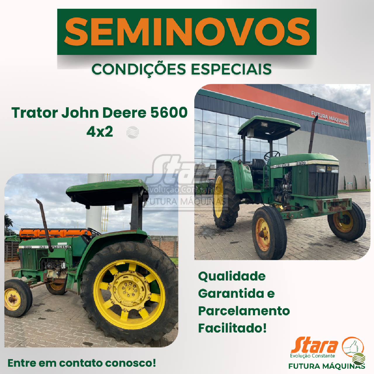 TRATOR JOHN DEERE JOHN DEERE 5600 Futura Máquinas Agrícolas - Stara PATOS DE MINAS MINAS GERAIS MG